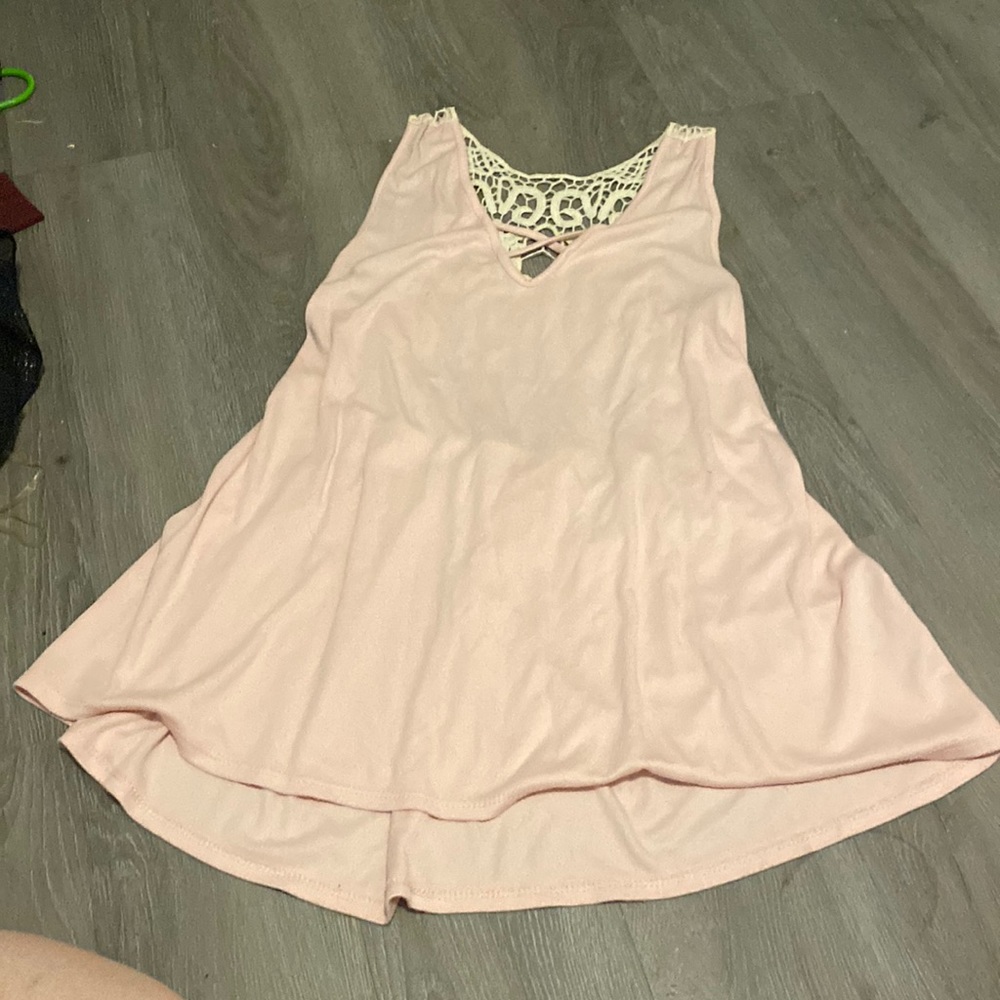 JRoberts pink tank top with knit back